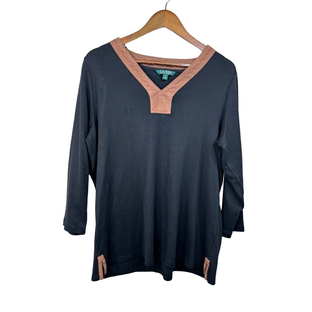 Lauren Ralph Lauren‎ Womens 2X Black Brown Classic Capsule Staple Career